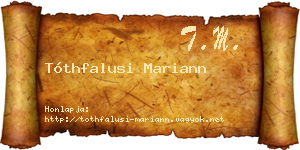 Tóthfalusi Mariann névjegykártya