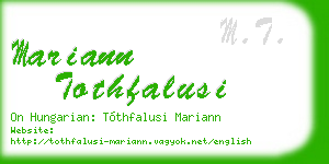 mariann tothfalusi business card